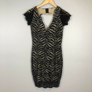 Holt Hand Painted Luxe Emma Lace Zebra Dress‎ Medium NWT